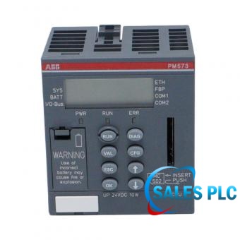 ABB PM573-ETH 1SAP130300R0271 AC500 CPU module front view