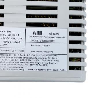 ABB AI895 3BSC690086R1 Intrinsically Safe HART Analog Input Module