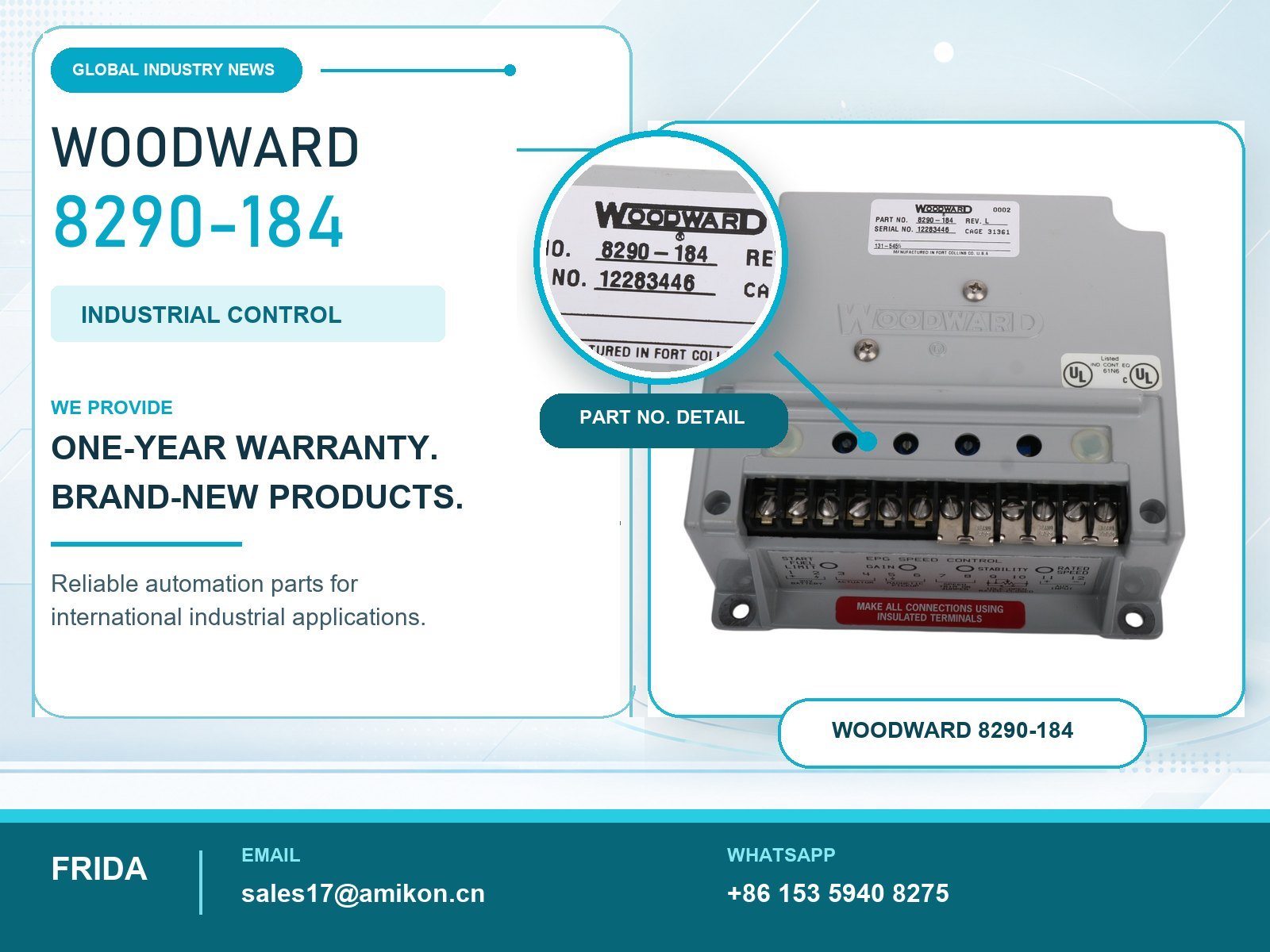 Woodward 8290-184 Brings Proven Speed Control Back into Focus for Critical Diesel and Turbine Assets